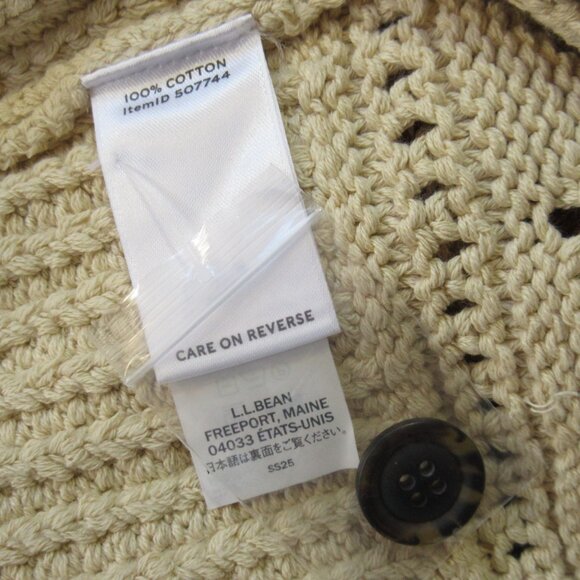 NWT L.L. Bean Signature Cotton Fisherman Sweater Lobster Fair Isle Cardigan XL - Picture 6 of 7